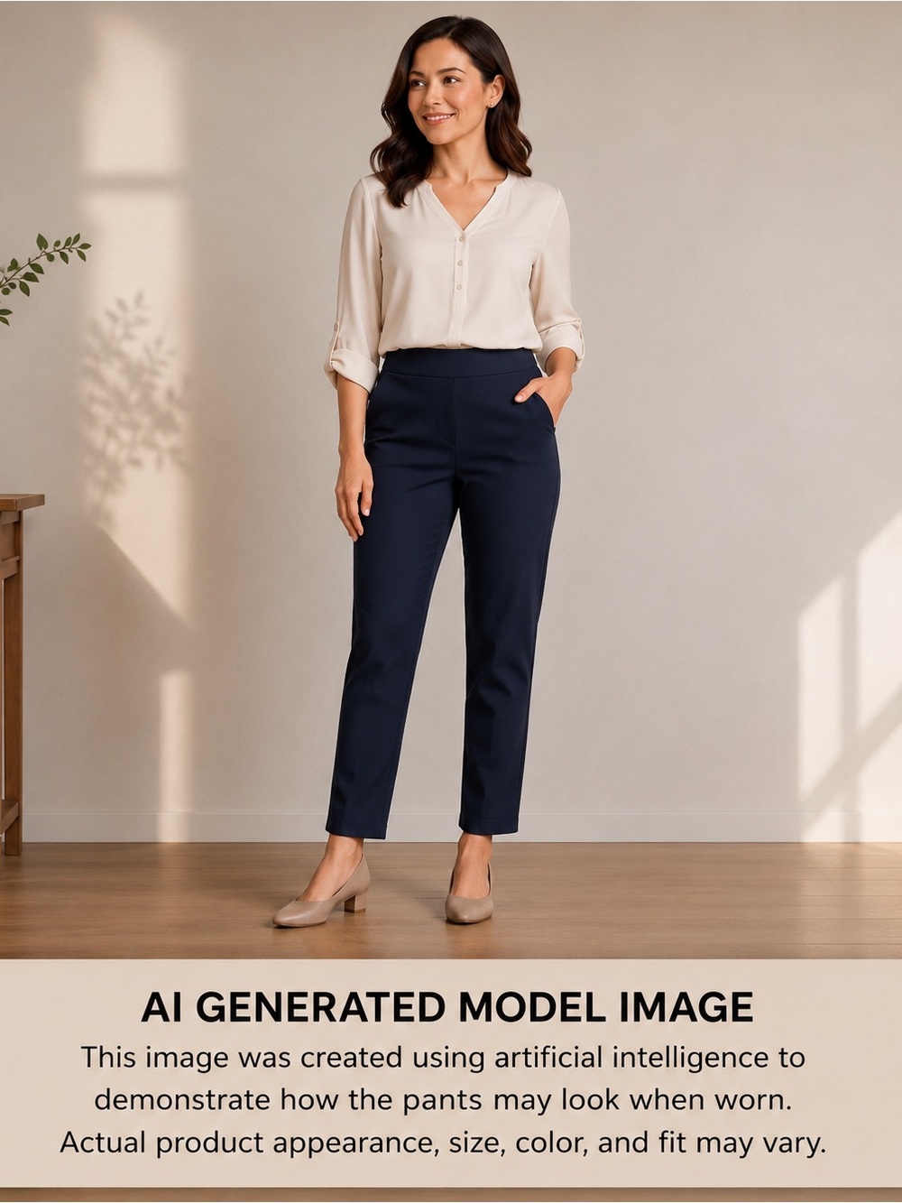 Allison Daley Petites Women's Navy Straight Seasonal Basic Size 12P